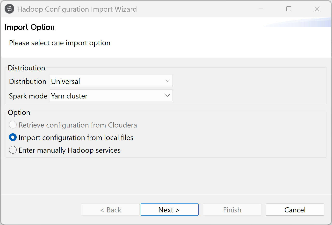 Sélection de la distribution.