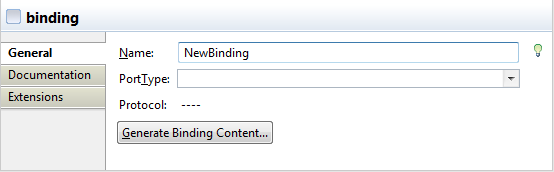 Vue Properties (Propriétés) du binding.
