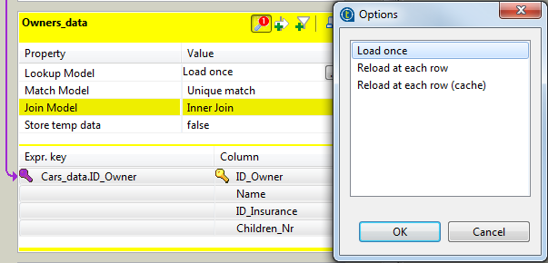 Boîte de dialogue Options.