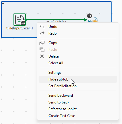 Option Hide subJob (Masquer le sous-Job).