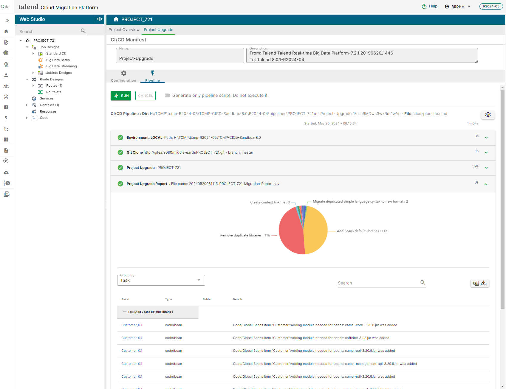 Vue Project upgrade report (Rapport de mise à niveau du projet)