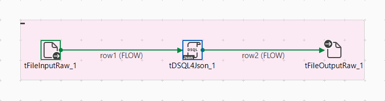 tDSQL4JSONコンポーネントを使用した標準ジョブ。