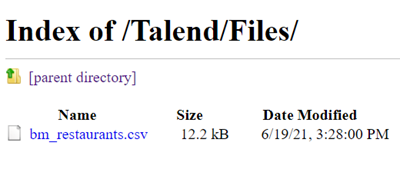 Talend/Filesフォルダーから取得するCSVファイル