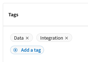 [タグ]タイルに新しいタグが表示されている状態。