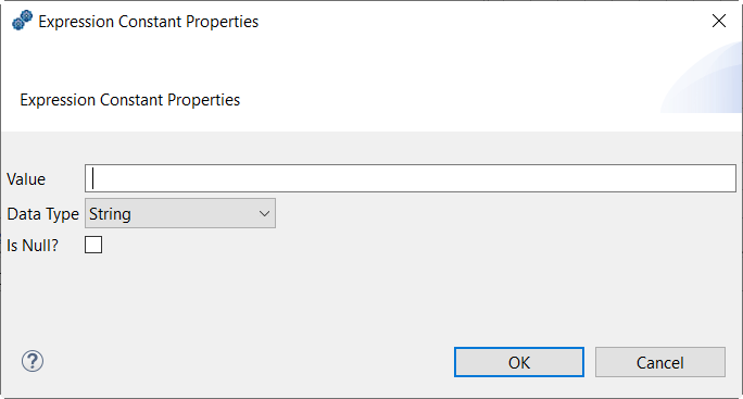 [Expression Constant Properties] (式の定数のプロパティ)ウィンドウ。