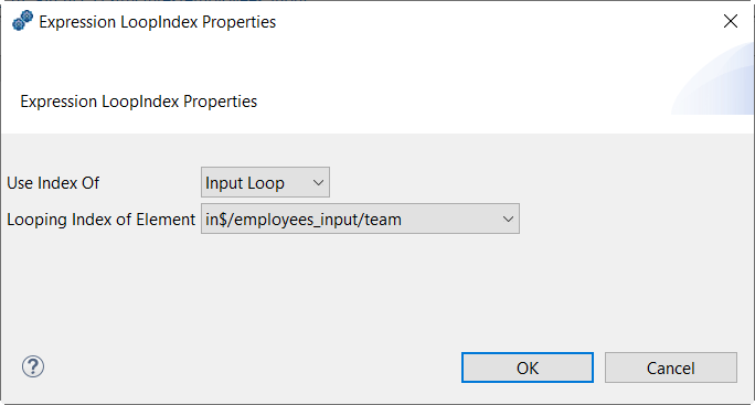 [Expression LoopIndex Properties] (式のLoopIndexのプロパティ)ウィンドウ。