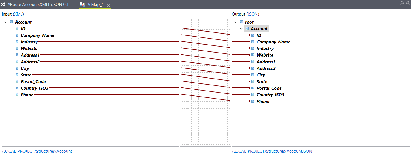 Accountエレメントの配置。