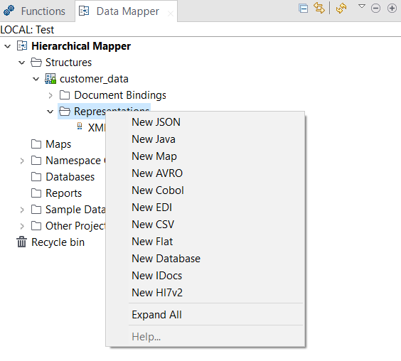 ストラクチャーの選択。
