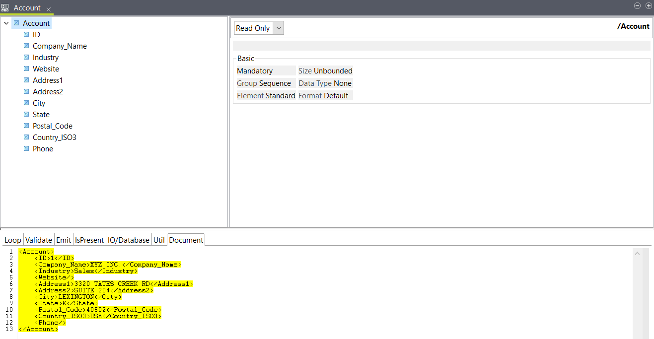 入力ストラクチャーの作成。