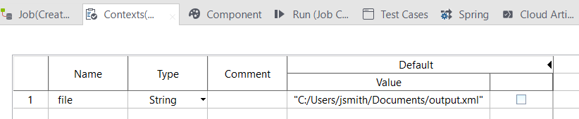 [Contexts] (コンテキスト)タブ。