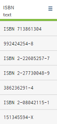 ISBNカラムを示した図。