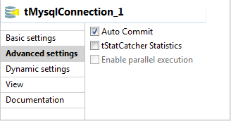 [Advanced settings] (詳細設定)ビュー。