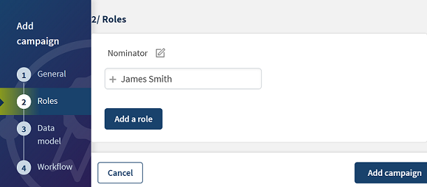 アービトレーションキャンペーンを作成する[ロール]ステップの概要。