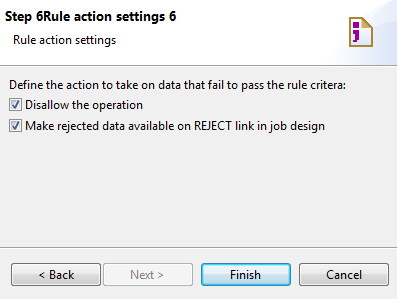 [Step 6 Rule action settings 6] (ステップ6ルールアクション設定6)ダイアログボックス。