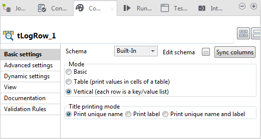 [Basic settings] (基本設定)ビュー。