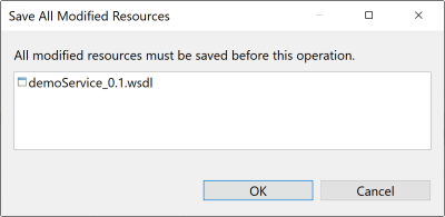 [Save All Modified Resources] (変更されたリソースをすべて保存)ダイアログボックス。