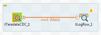 tTeradataCDCコンポーネントとtLogRowコンポーネントを使ったジョブ。