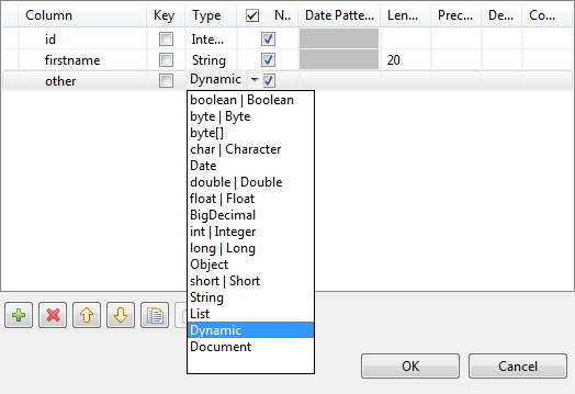 [Schema] (スキーマ)ダイアログボックス。