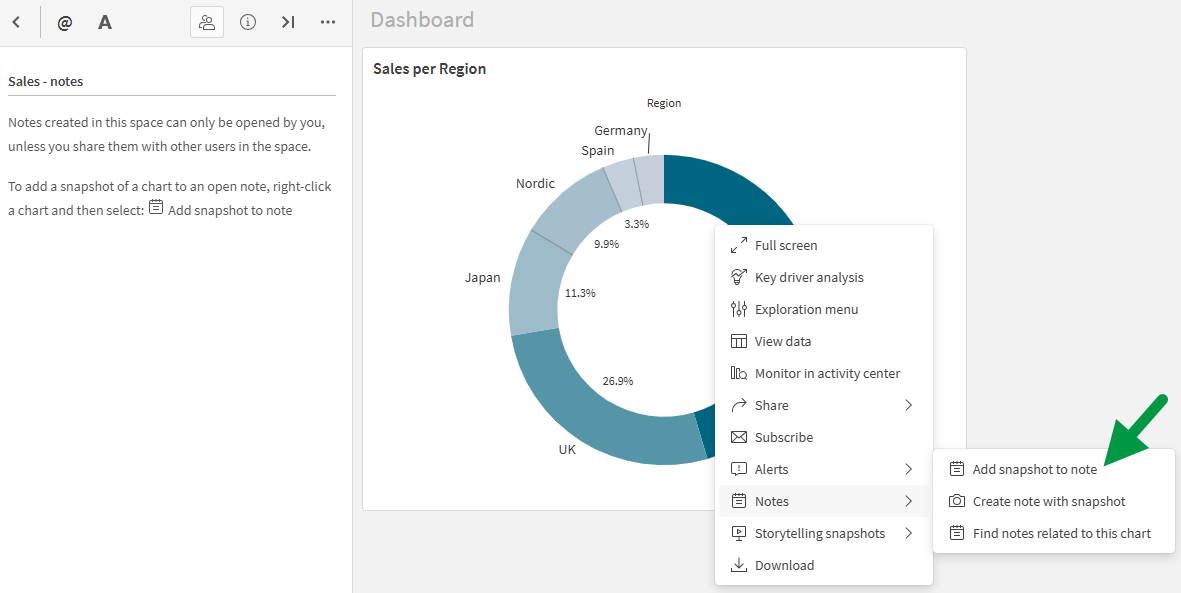 Nota anlık görüntü ekleme.