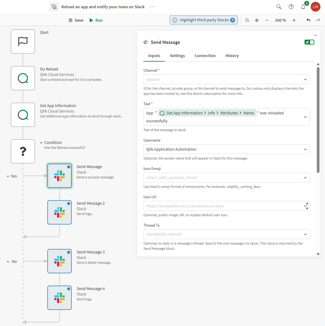 Automation editor section showing the edit screen and a simple input-output automation