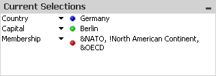 Examples of red, blue and green indicators.