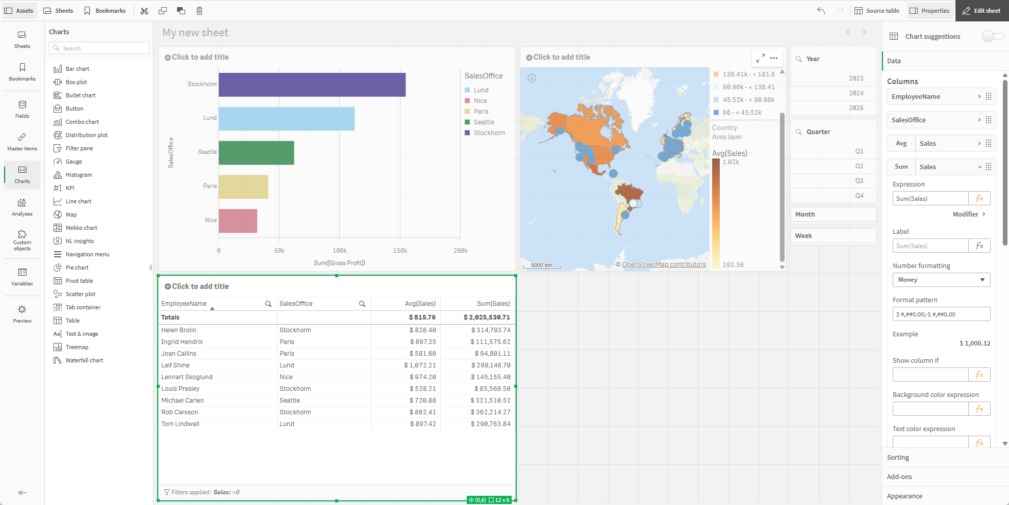 工作表，表格已完成。