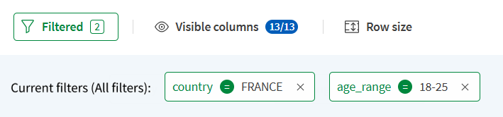 国家和年龄筛选器已应用
