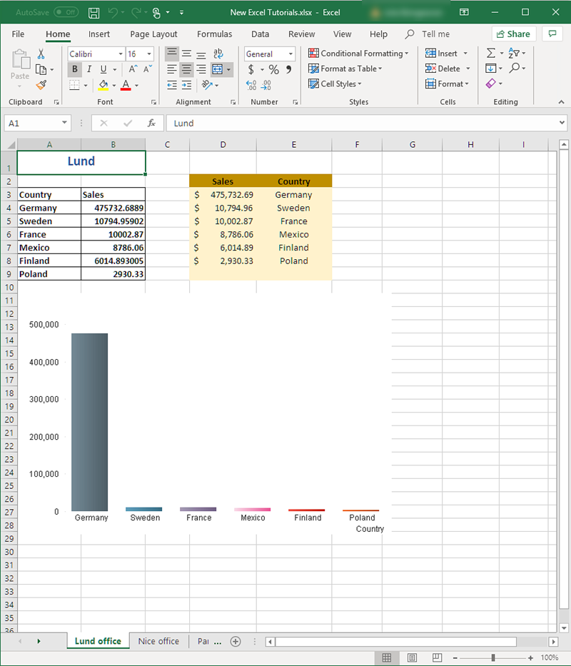 Preview in Excel showing how generated report will look.