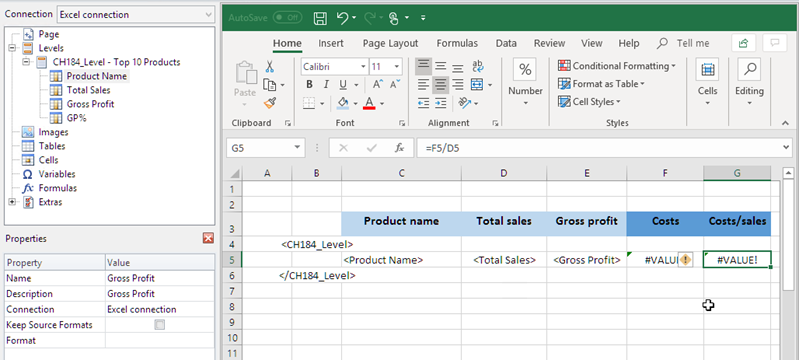 Excel template with SUM added.