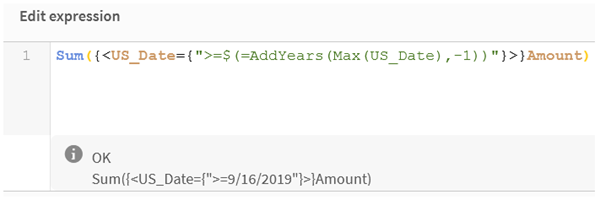 Click to view full size Dollar-sign expansion preview in expression editor.