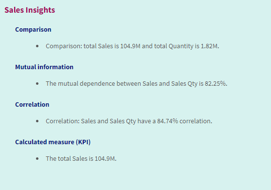 原生 NL Insights 对象，应用了自定义样式