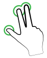 Three-finger tap gesture.