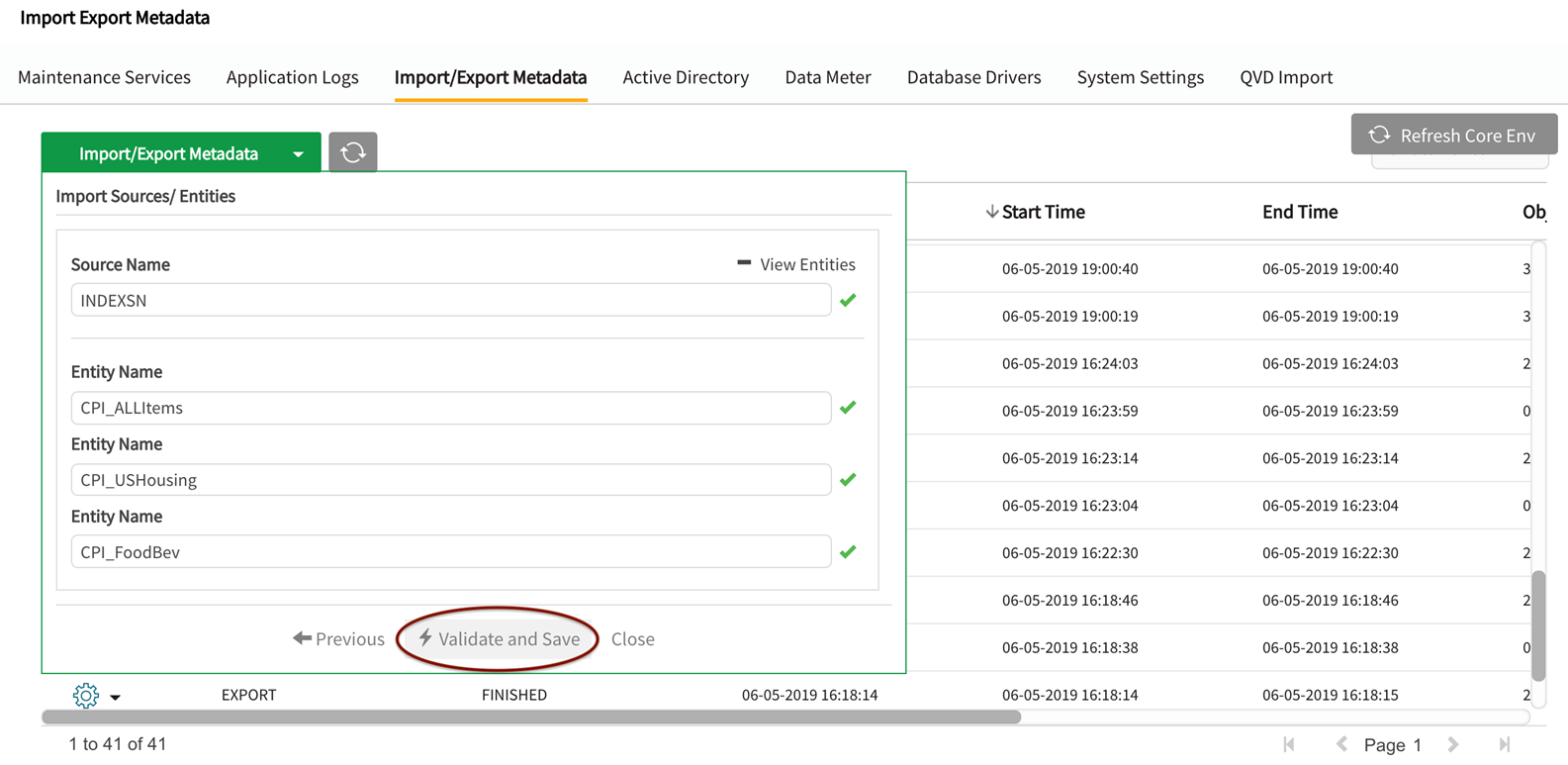 Click to view full size User selects validate and save to finalize import