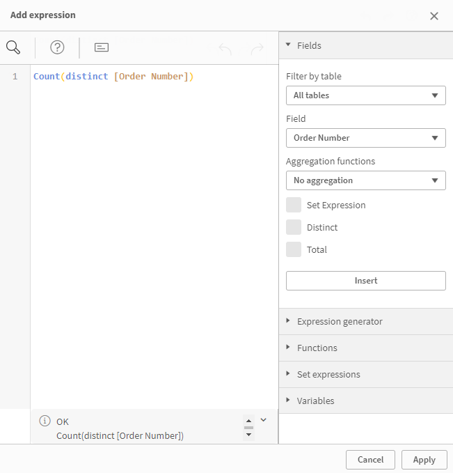 Click to view full size Expression editor