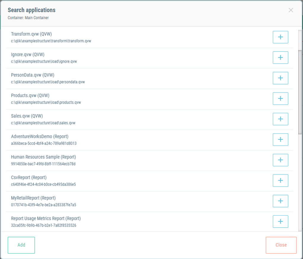 Click to view full size A list of applications in the Documentation Scheduler.